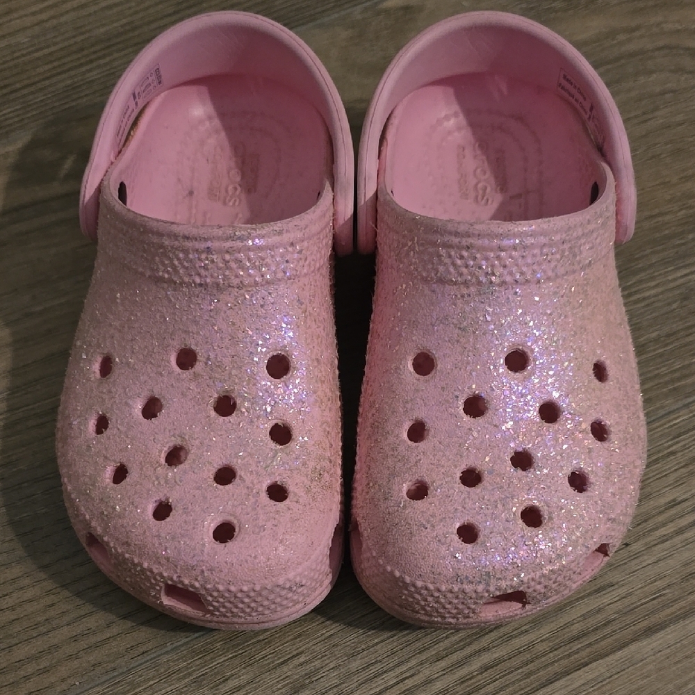 Sparkly Pink Kids Crocs